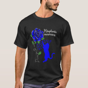 Blue Rose Cat Paws For The Cure Misophonia Awarene T-Shirt