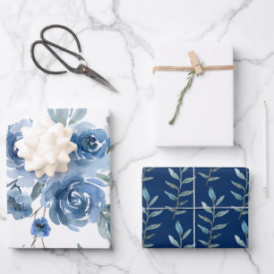 Blue Rose Congratulations Wrapping Paper Sheets