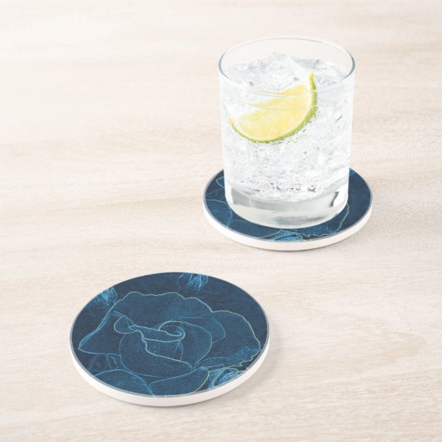 blue rose contour coaster (Side)