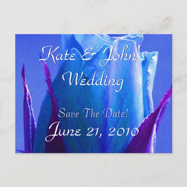 Blue Rose Delight Announcement Postcard (Front)