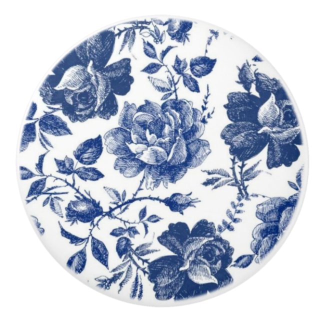 Blue rose door/drawer pulls (Front)