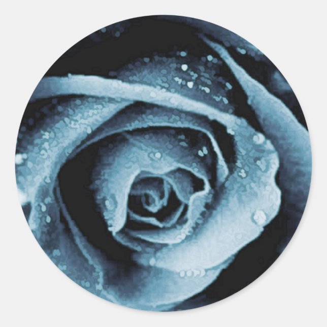 Blue Rose Envelope Seal Stickers (Front)