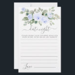 Blue Rose Floral Greenery Date Night Card<br><div class="desc">A beautiful blue rose floral border tops this Date Night card. Coordinates with the Blue Rose Botanical Bridal Shower Collection.</div>