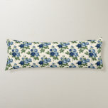 Blue Rose Floral Pattern Body Pillow<br><div class="desc">A seamless blue rose floral pattern featuring dark and light blue roses with green leaves.</div>