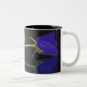 Blue Rose Floral Pattern Mug