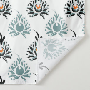 Blue Rose Floral Pattern Tapestry