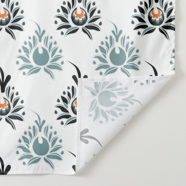 Blue Rose Floral Pattern Tapestry (Detail)