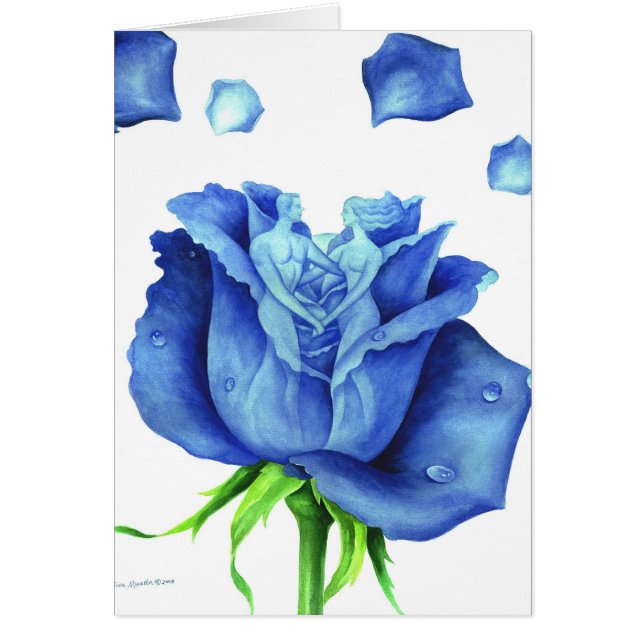 Blue Rose Flower Painting - Multi (Front)