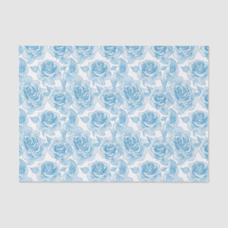 Blue rose flowers tissue paper