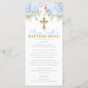 Blue Rose Garden Baptism Custom Event Menu