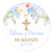 Blue Rose Garden God Bless Baptism Favour Stickers