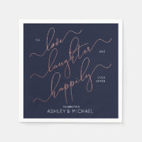Blue Rose Gold Engagement Party Happily Ever After