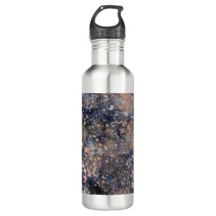 Blue & Rose Gold Paint Splatter Abstract Glamour 710 Ml Water Bottle