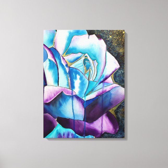 Blue Rose gothic original art Canvas Print (Front)