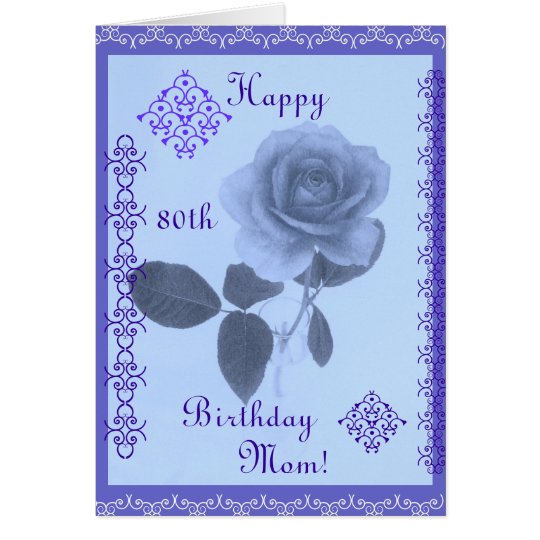 Blue rose: Happy Birthday Mom! Card