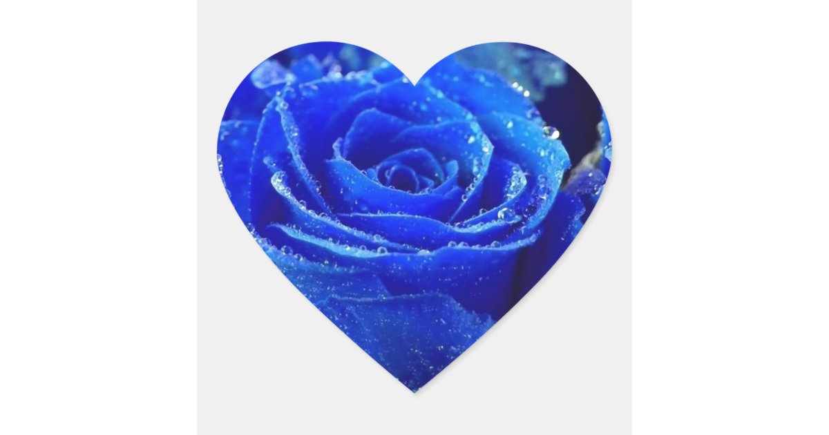 Blue Rose Heart Sticker Zazzle.ca