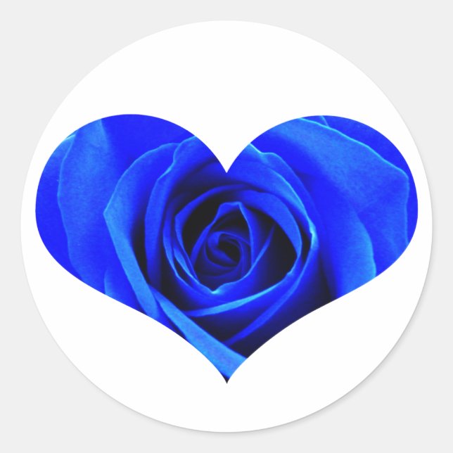 Blue Rose Heart Sticker (Front)
