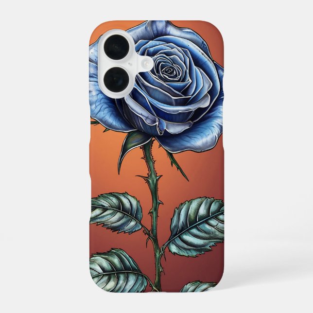 Blue rose iPhone 16 case (Back)
