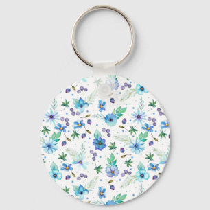 Blue rose keychain