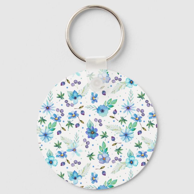 Blue rose keychain (Front)