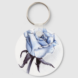 Blue Rose Keychain