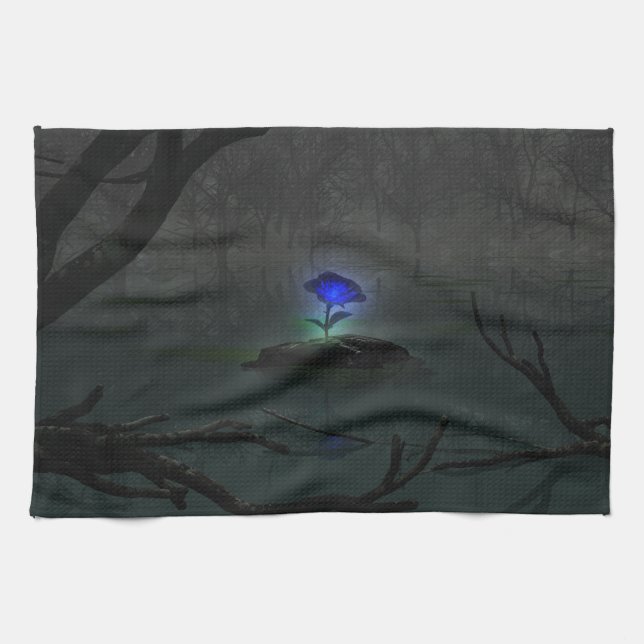 Blue Rose Kitchen Towel (Horizontal)