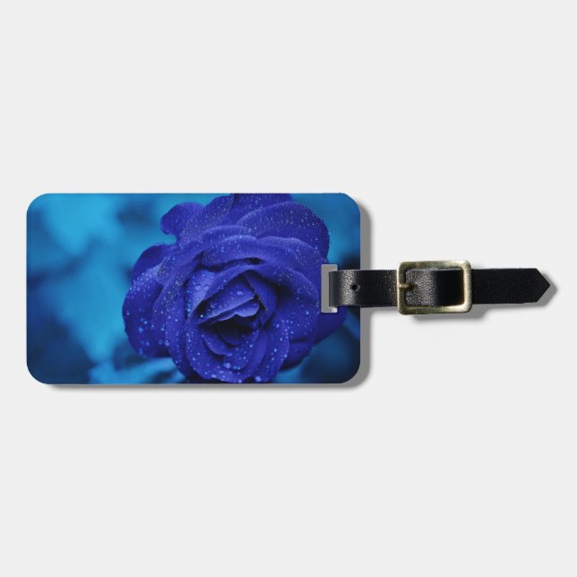 Blue Rose Luggage Tag (Front Horizontal)