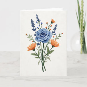 Blue Rose Mothers Day Floral Card