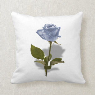 Blue Rose of Enchantment Floral Photo Throw Pillow