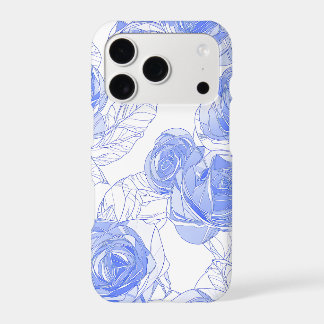 Blue Rose Outline iPhone Case | Line Art Coquette