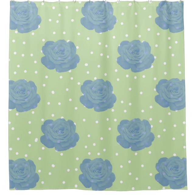 Blue rose pattern on green backround (Front)