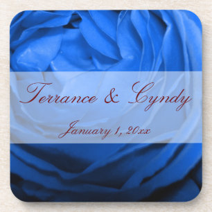 Blue Rose Personal Wedding Coaster