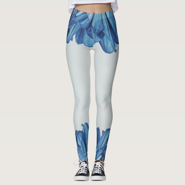 blue rose petals leggings (Front)