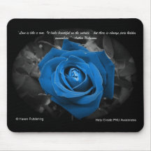 Blue Rose Quote Mousepad