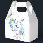 Blue Rose Ribbon 60th Birthday  Favor Box<br><div class="desc">Lovely and elegant rose with butterfly.</div>