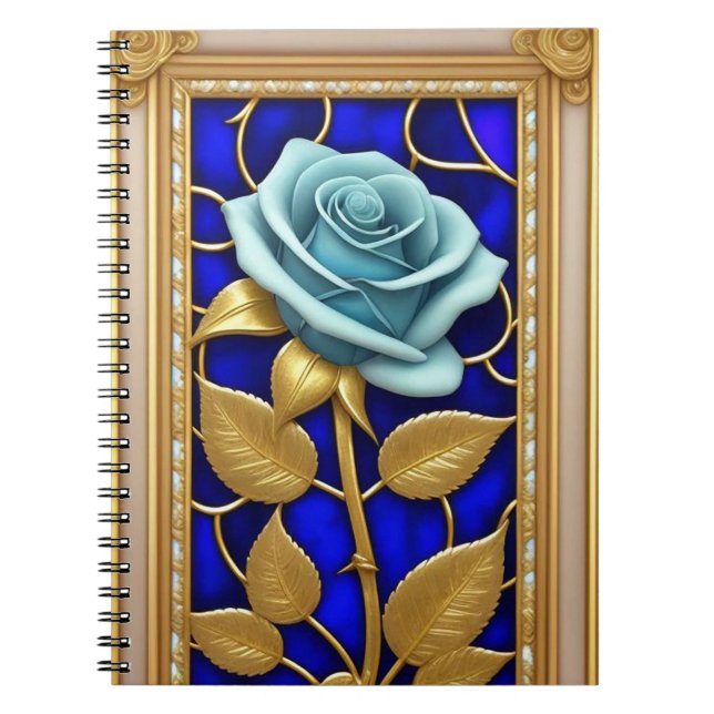Blue Rose Stained Glass Journal 🌹🔷📓✨ (Front)