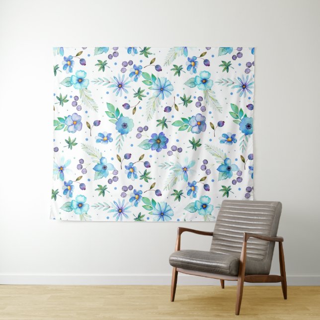 Blue rose tapestry (In Situ (Horizontal))