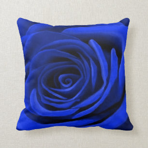 Blue Rose Throw Pillow