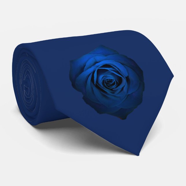 Blue Rose Tie (Rolled)