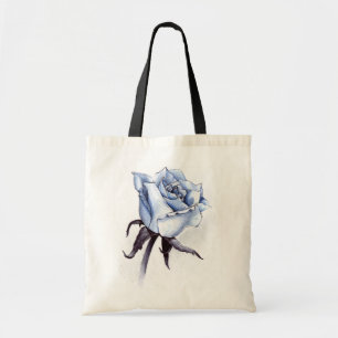 blue rose tote bag
