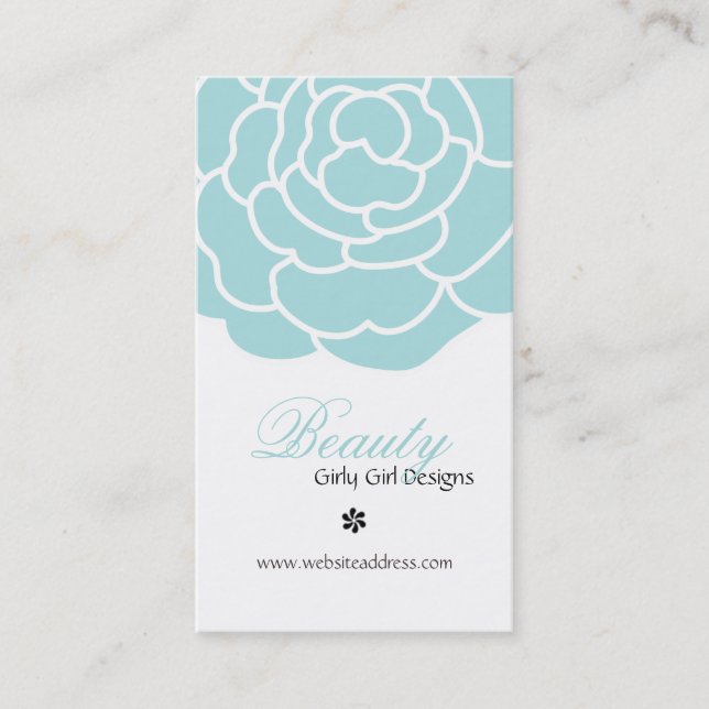 Blue Rose Vertical Business Cards (Front)