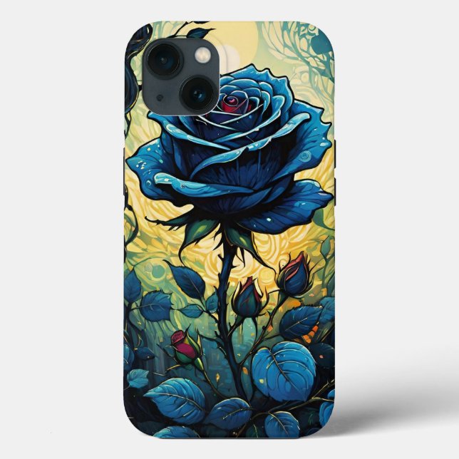 Blue Rose Vines 1   Case-Mate iPhone Case (Back)
