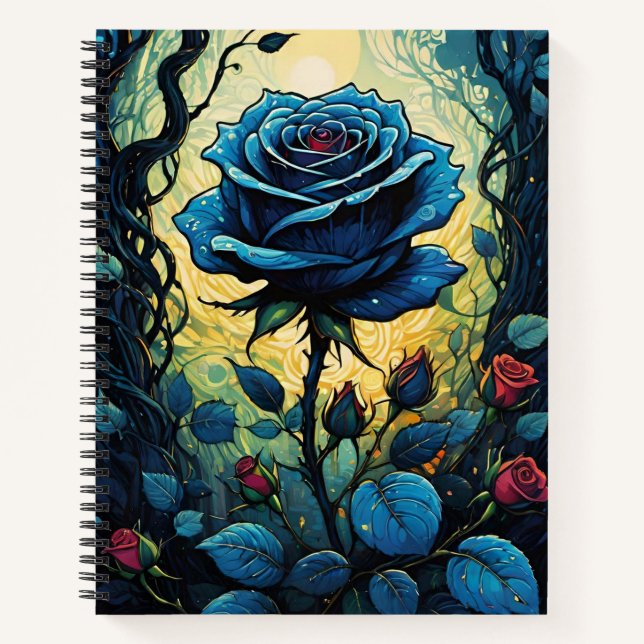 Blue Rose Vines 1   Notebook (Front)