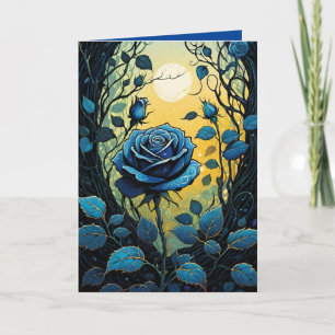 Blue Rose Vines 2 Card