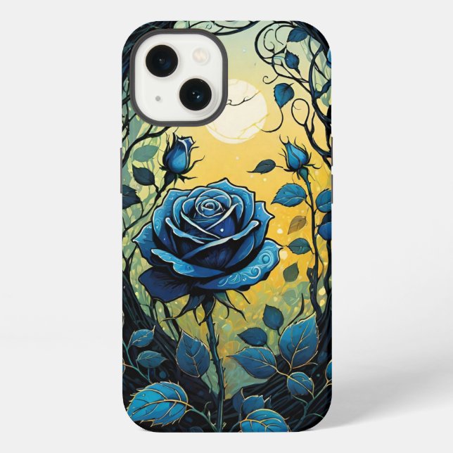 Blue Rose Vines 2  iPhone Case (Back)