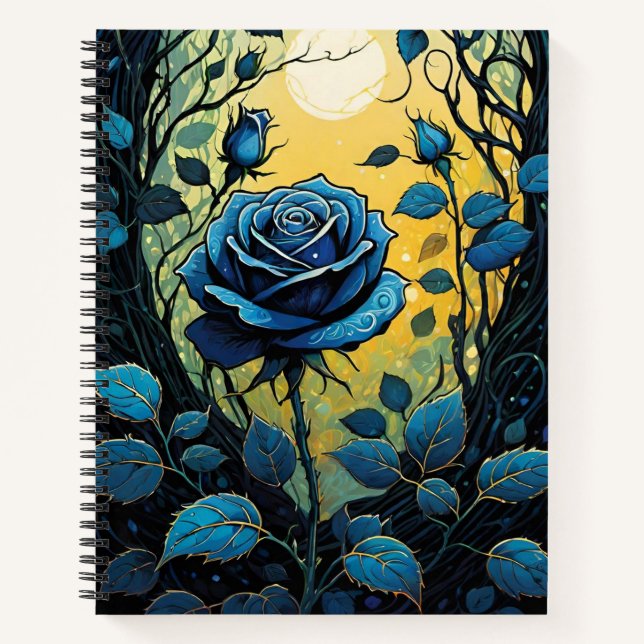 Blue Rose Vines 2  Notebook (Front)