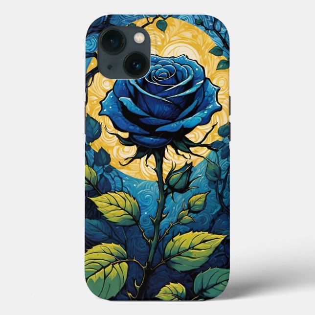 Blue Rose Vines 3   Case-Mate iPhone Case (Back)