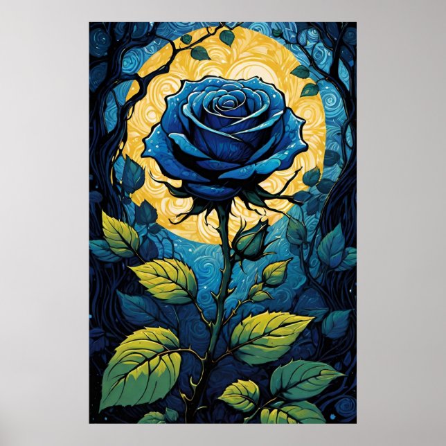 Blue Rose Vines 3 Poster (Front)