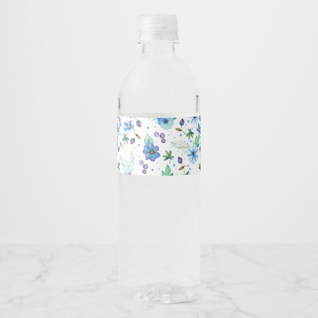 Blue rose water bottle label (Front)