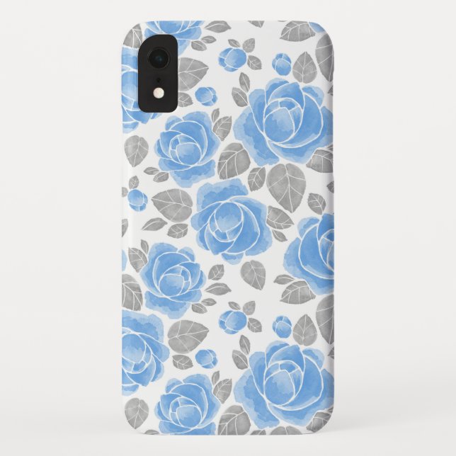 Blue Rose Watercolor Case-Mate iPhone Case (Back)